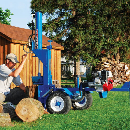 Wallenstein | Log Splitters | Models WX500 Series | Width 24" Split Opening | 20-Ton Split Force | Horizontal & Vertical Orientation | For Heavy-Duty Wood Processing
