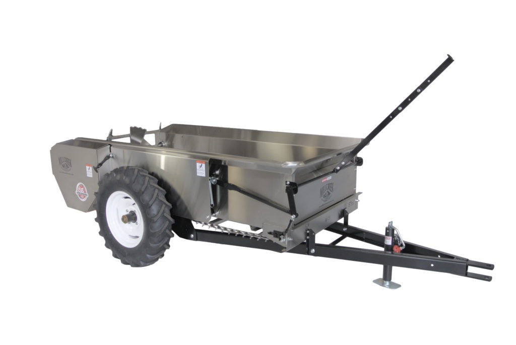 Mill Creek Mid-Sized Stainless Steel Manure Spreaders | 57-77 SS Ground & PTO Drive Model | Capacity 56 cu.ft. To 72 cu.ft. | For Tractors