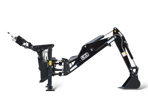 EI Attachments Backhoe | Model OP04CUIO | Includes 16" Bucket and Mount | 11' 5" Digging Depth | Hydraulic Flow 18‑25 GPM | For Skid Steer