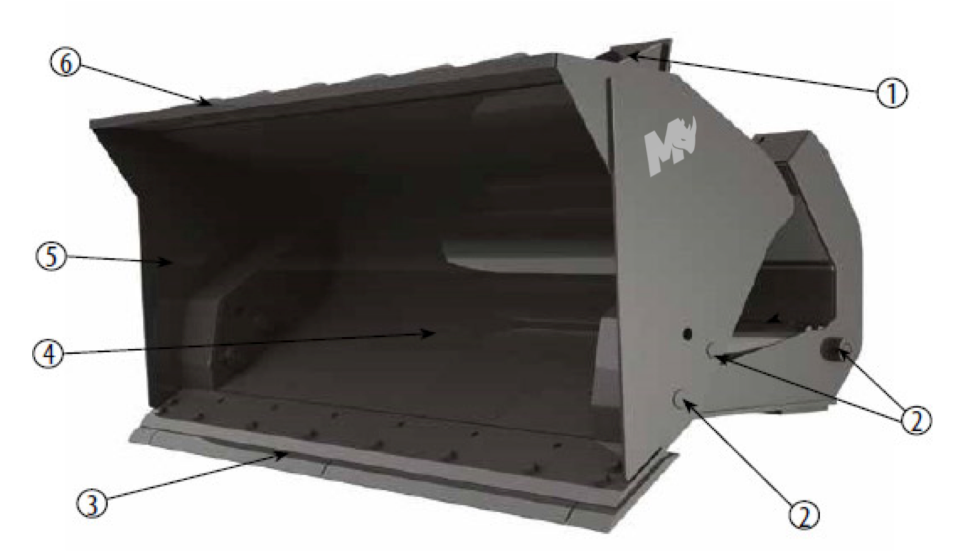 Mazio Fronts Loader High Tip (Dump) Bucket | Width 2500mm | Hardox 450 Material | For Loaders