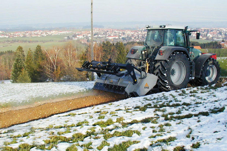 FAE | STCH Stone Crusher | Models 200 To 250 | Widths 82" To 100" | Fixed-Tooth Rotor | Crushed Rock Depth 10" | Horsepower 280 To 400 HP | For Tractors
