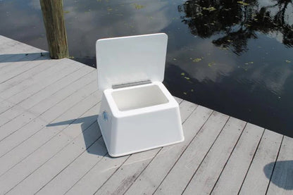 RIO MARINE CUSTOMS | Fiberglass Step Box with Lid | Rough Water | Model RWSB03 | 22" W x 17.5" D x 12.75" H | Durable Storage Solution | For Boat Deck & Dockside