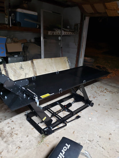 Black Widow Hydraulic Motorcycle Lift Table | Model BW-680 | Platform Size 86-3/4" x 26-7/8" | Capacity 1,000 lb | For Street, Sport & Racing Bikes