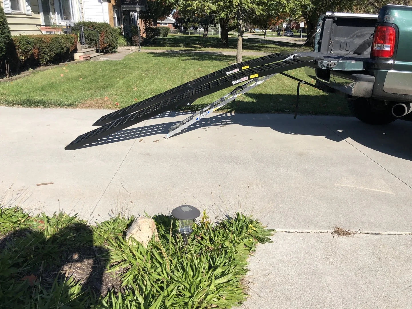 Black Widow Extra-Wide Arched Folding Dual Runner ATV Ramps | Model BW-9417-HD-2 | Length 7'10" | Capacity 3,000 lb | Horsepower Up To ~80 HP | For ATV & UTV Truck Loading