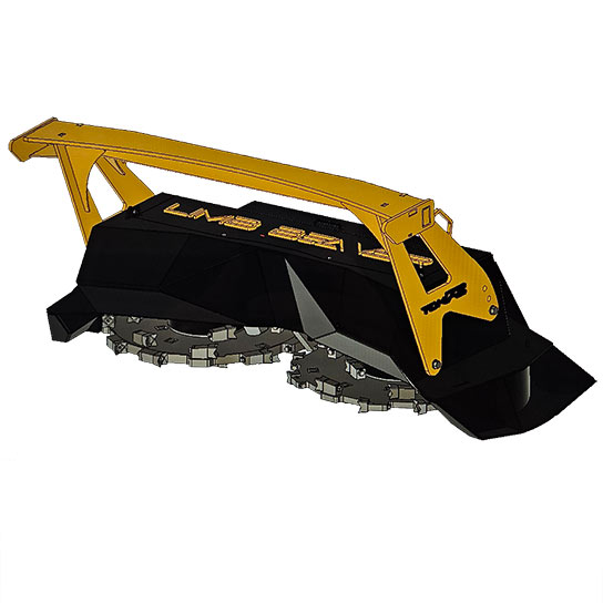 Limb Beaver Twin Disc Mulcher (TDM) | Cutting Path 72” (Two 36” Discs) | 35–50 GPM | For Skid Steers