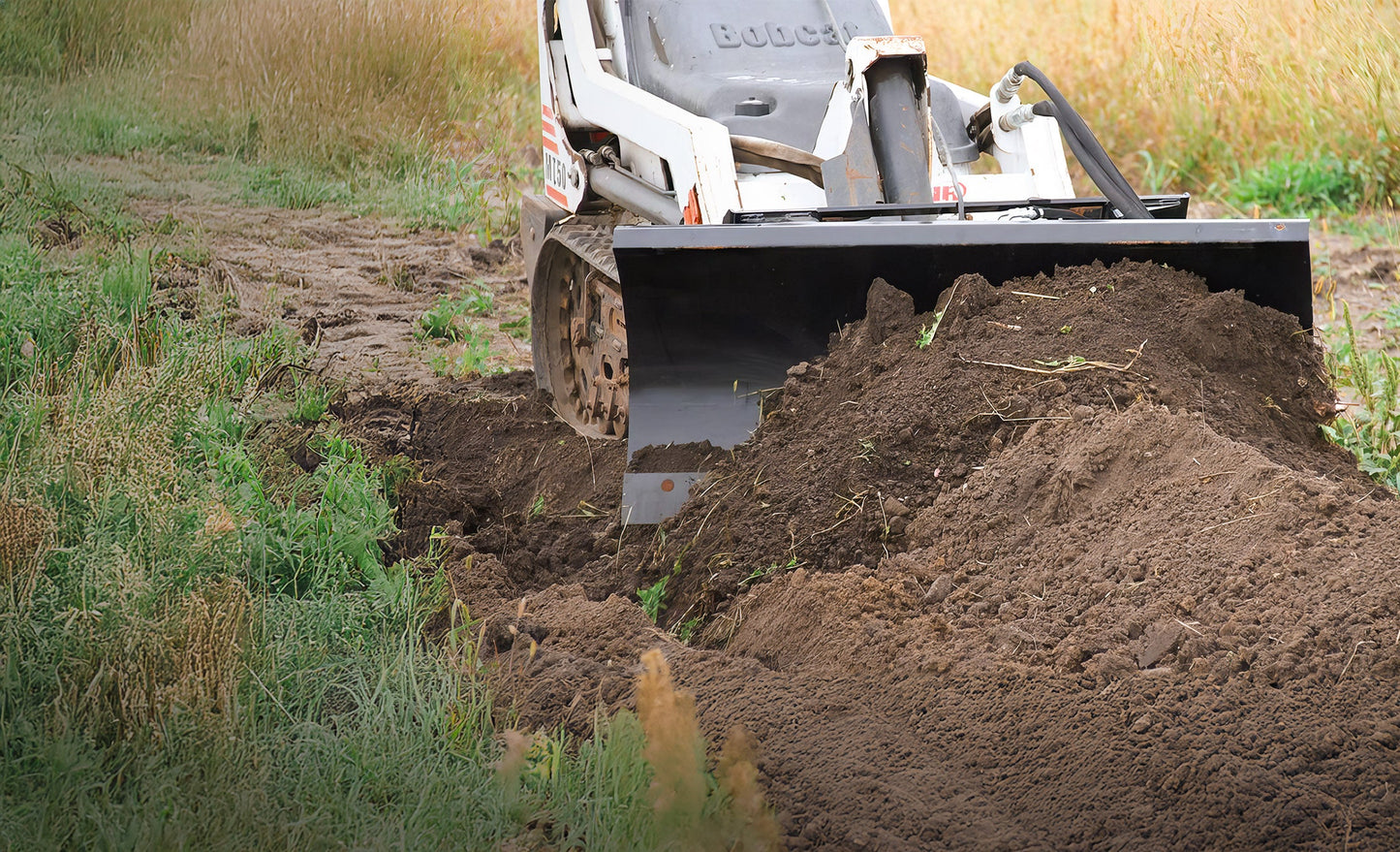 Erskine 6-Way Dozer Blade/Grader/Leveler | 78", 90" & 96" Blade Width | Pistol Grip Control Harness | For Skid Steer