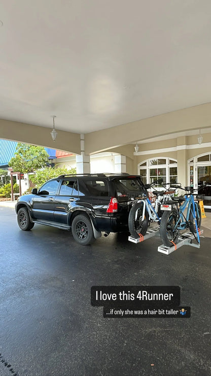 Black Widow Double Dirt Bike Carrier | Model AMC-600-2 | Track Width 75" | Capacity 600 lb | For Class III/IV 2" Hitch Motorcycle & EBike