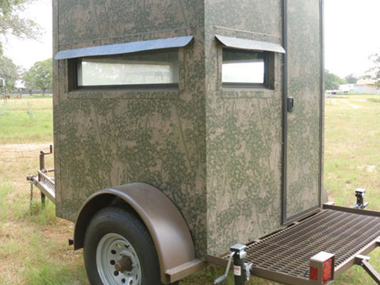 AWS Blind | Insulated Trailer Deer Blind | Model 5x5, 5x7, 5x9 Sizes | Widths 60", 84", 108" |  All-Steel, Foam Insulated | For Deer Hunting, Wildlife Observation & Ranch Use