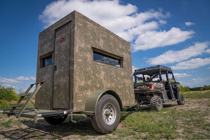 AWS Blind | Insulated Trailer Deer Blind | Model 5x5, 5x7, 5x9 Sizes | Widths 60", 84", 108" |  All-Steel, Foam Insulated | For Deer Hunting, Wildlife Observation & Ranch Use