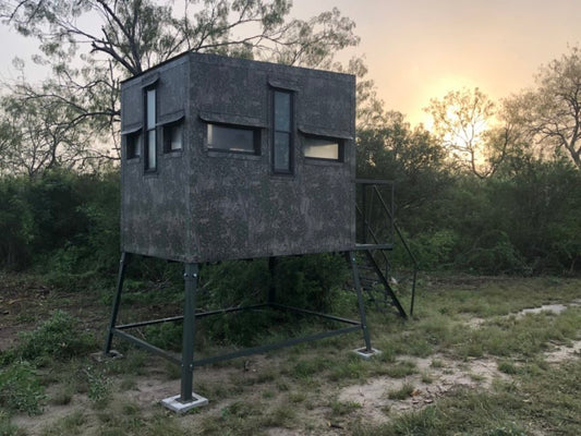 AWS Blind | Insulated Hunting Blind | Model 5x7 Ground Blind | Height Up to 20' | Width 60" x 84" | Stationary Setup | For Deer Hunters & Wildlife Enthusiasts
