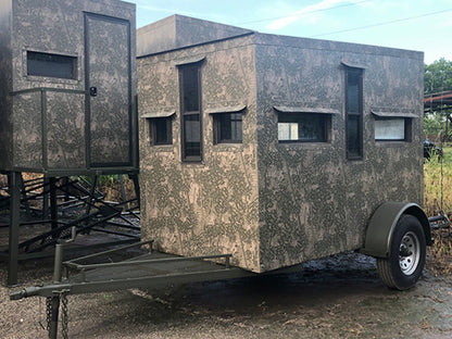 AWS Blind | Insulated Trailer Deer Blind | Model 5x5, 5x7, 5x9 Sizes | Widths 60", 84", 108" |  All-Steel, Foam Insulated | For Deer Hunting, Wildlife Observation & Ranch Use