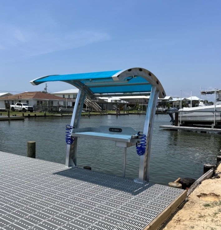 Killer Dock Fish Cleaning Station | Model Slam 6 1/2 | Width 78" | Marine-Grade Aluminum & HDPE | For Dock, Seawall, Deck & Patio