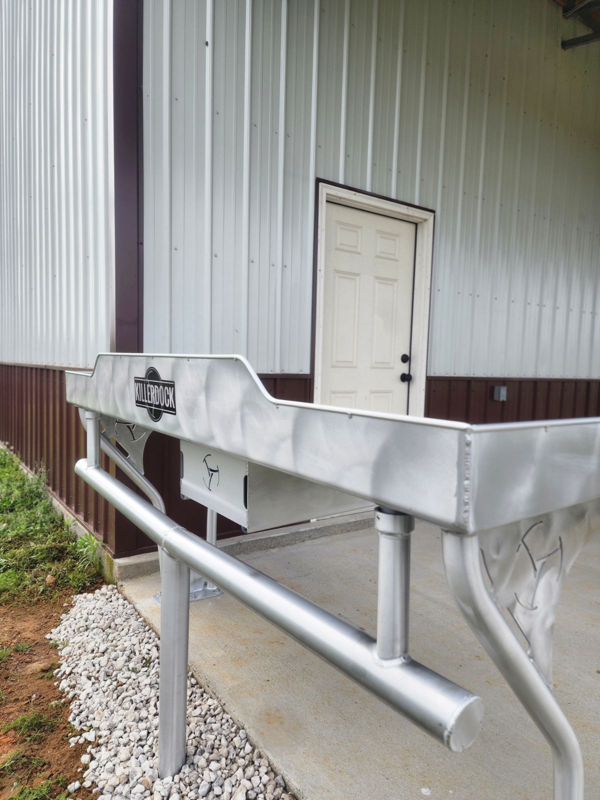 Killer Dock Fish Cleaning Station | Model Upscale 6 1/2 | Width 78" | Marine-Grade Aluminum & HDPE | For Dock, Seawall, Deck & Patio