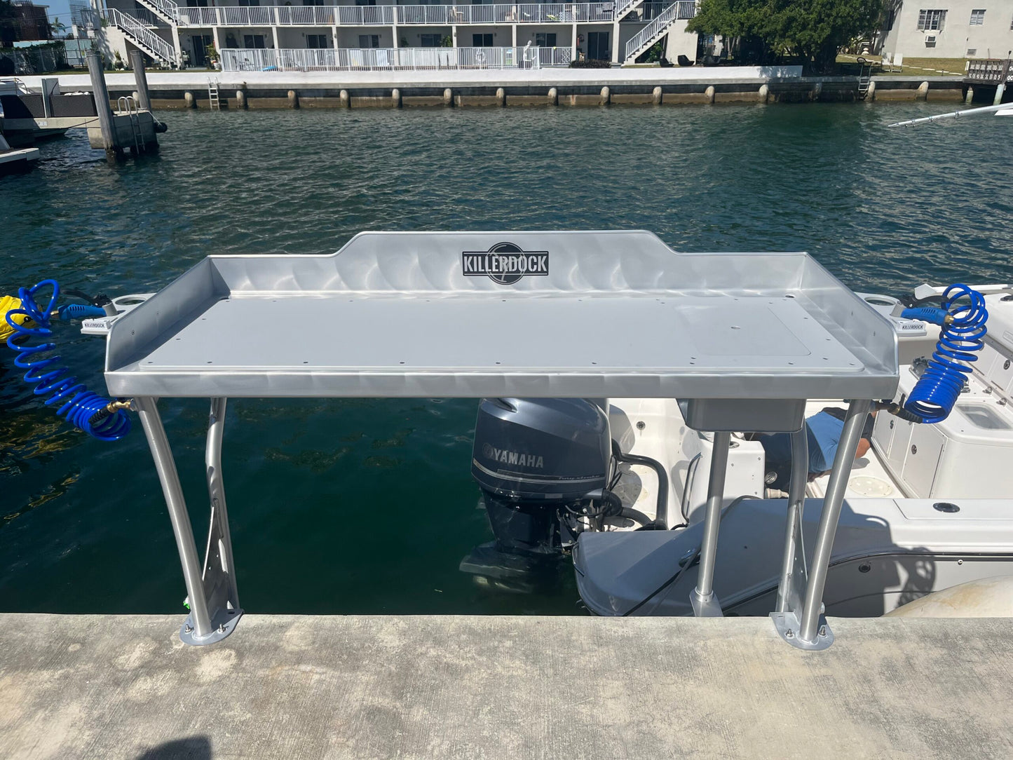Killer Dock Fish Cleaning Station | Model Upscale 6 1/2 | Width 78" | Marine-Grade Aluminum & HDPE | For Dock, Seawall, Deck & Patio