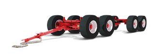 Horst Wagons 8 Wheel Quadsteer Wagon | Model 608 (40 Ton) | Bolster Stakes 42.5" Fixed | Wheelbase Adjustable 15' 2" - 16' 8" | For Agricultural Heavy Hauling & Forage/Grain Box Applications
