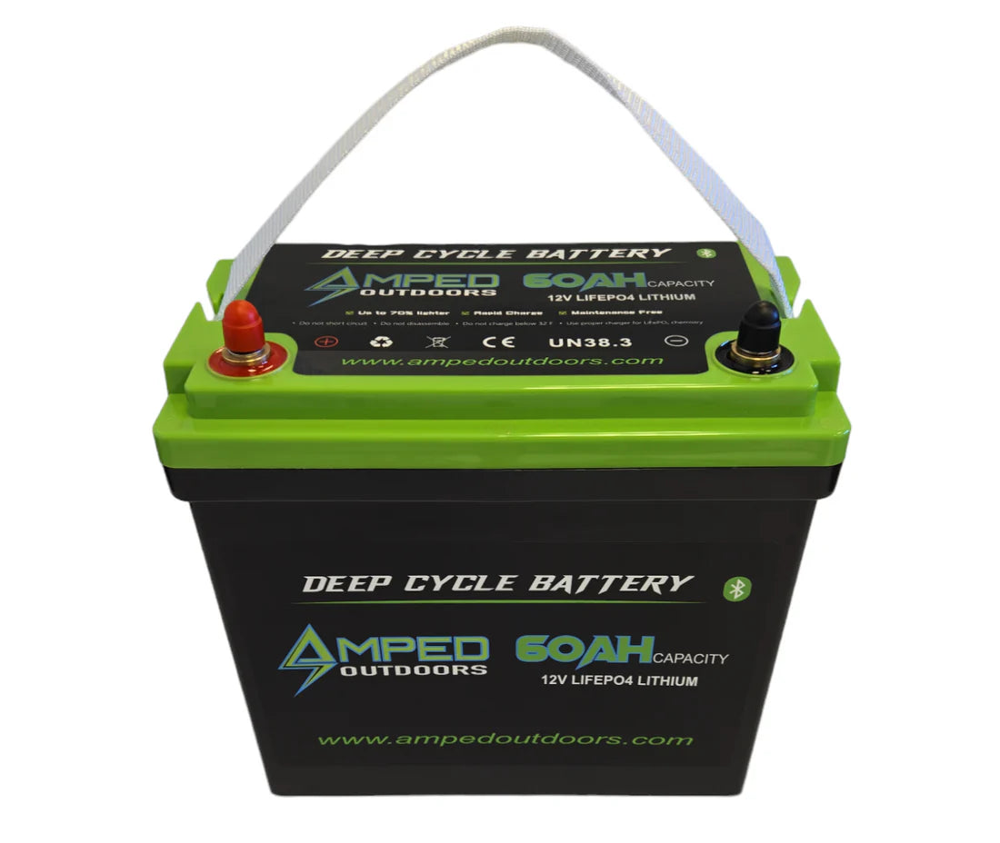 Amped Outdoors Kayak Edition Lithium (LiFePO4) Battery | Nominal Capacity 60Ah | Nominal Voltage 12.8V