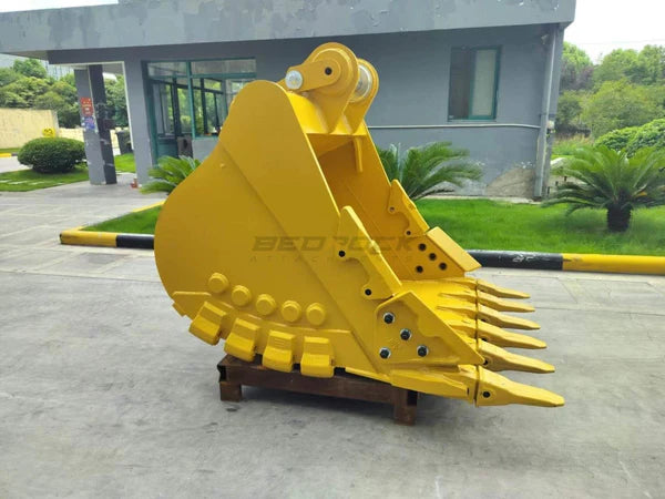 Bedrock Attachments Heavy-Duty Bucket & Adjuster GP | Width 60-Inch | Capacity 1.87 CU M | Machine Size 30-40 Tons | For Excavators CAT 336