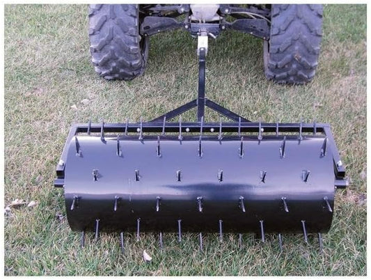 Field Tuff 36" Wide Drum Spike Aerator – 78 Spikes & 24-Gallon Capacity | Horsepower 12+ HP | For Tractors