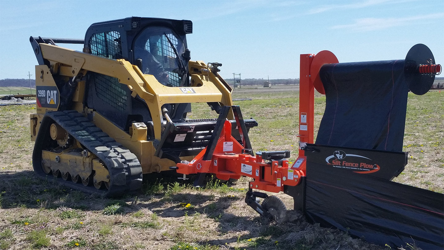 SILT FENCE PLOW 36"- 48" MOUNT ENFENCER PLOW FABRIC WITH WIRE FOR SKID STEER