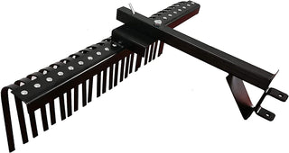 Field Tuff 48" Wide Landscape Rake – Sleeve Hitch Compatible, 24 Heat-Treated Tines | Towing Power 15–25 HP / 350cc+ | For ATVs, UTVs Tractor