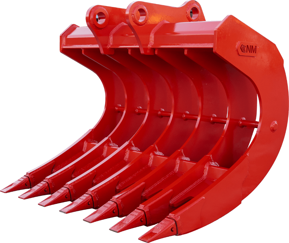 NM Attachments Root Rake | Model RR Series | Widths 30"–72" | Machine Size 3–45 Tons | For Excavators