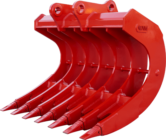 NM Attachments Root Rake | Model RR Series | Widths 30"–72" | Machine Size 3–45 Tons | For Excavators