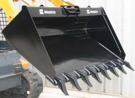 Paladin Heavy Duty Tooth Bucket Long Floor | Working Width 60"-84" | 15-25 GPM | For Skid Steer