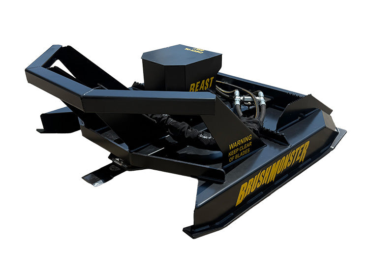 BrushMonster Cutter | Model Beast Series | 64"–77" Cutting Width | Dual-Plate Deck | 15–45 GPM | For Skid-Steer Loaders