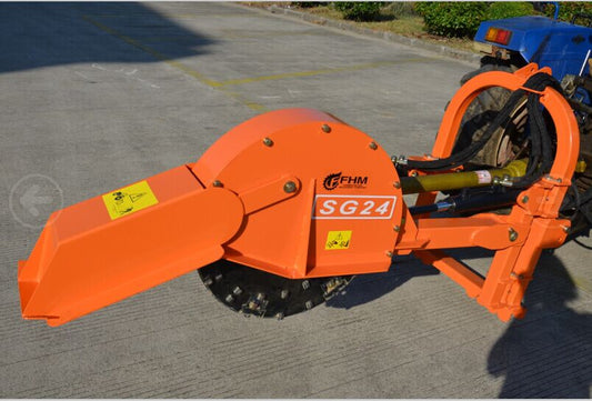 Farmer Helper FH-SG24-PRO 2-Way Hydraulic Stump Grinder | 24” Cutting Wheel | 30-50HP for Tractor