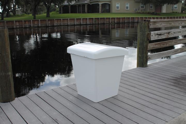CM Marine Trash Container | Model TR40‑D | 40‑Gallon Capacity | TIG‑Welded Marine Aluminum | Universal Dock & Marina