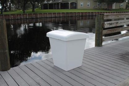 CM Marine Trash Container | Model TR40‑D | 40‑Gallon Capacity | TIG‑Welded Marine Aluminum | Universal Dock & Marina