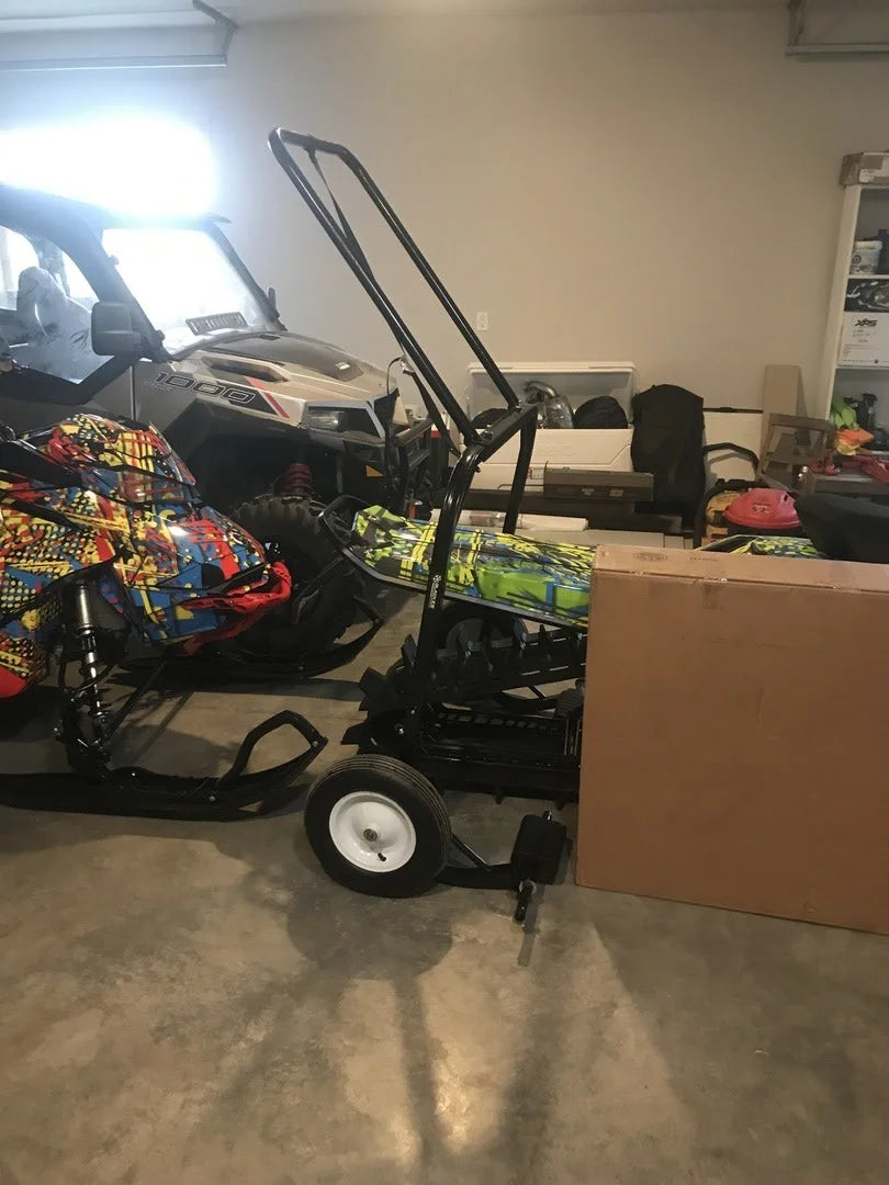 Black Widow Black Ice Snowmobile Shop Dolly | Model SNO-1509 | Width 52.25" | Capacity 750 lb | For Snowmobile Moving & Garage Positioning