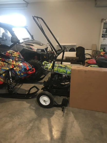 Black Widow Black Ice Snowmobile Shop Dolly | Model SNO-1509 | Width 52.25" | Capacity 750 lb | For Snowmobile Moving & Garage Positioning
