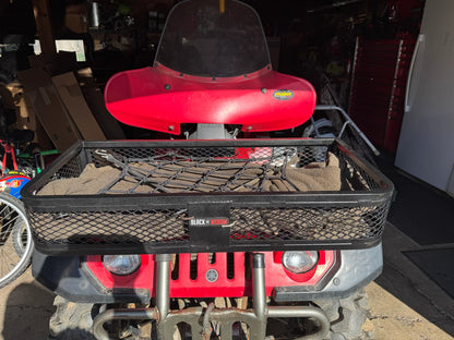 Black Widow Universal Deluxe Steel Mesh ATV Front Rack Basket | Model ATVFB-1057 | Size 36" L x 17" W x 6.5" H | Capacity 300 lb. | Horsepower 4 To 90+ HP | For ATV & UTV Loading