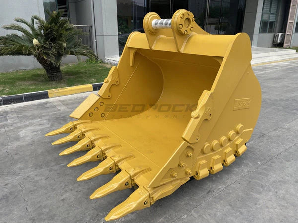 Bedrock Attachments Heavy-Duty Bucket & Adjuster GP | Model EB324CBHD-65-1.92 | Width 65-Inch | Capacity 1.92 CU M | Machine Size 24-30 Tons | For Excavators CAT 324