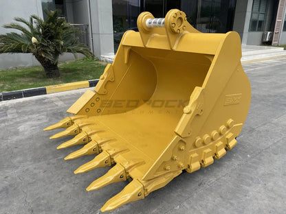 Bedrock Attachments Heavy-Duty Bucket & Adjuster GP | Model EB324CBHD-65-1.92 | Width 65-Inch | Capacity 1.92 CU M | Machine Size 24-30 Tons | For Excavators CAT 324