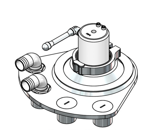Wicked Well On-Deck Plumbing Deck Plate | Model WW-ODP-4X15 | 4-Port 1.5" NPS Thru-Deck | For Rocket Launchers, Helm Chairs & Marine Plumbing Systems