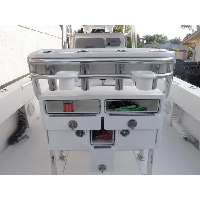 RIO MARINE CUSTOMS LEANING POST TACKLE UNIT - 4 TRAY WITH STORAGE