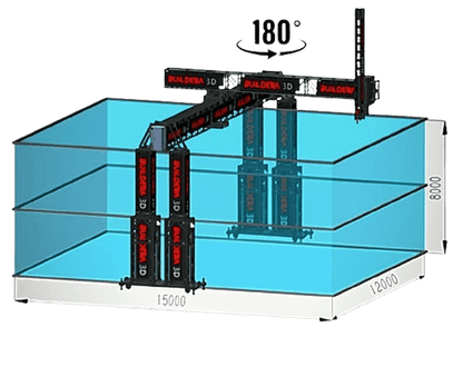 Wolfpack 3DCP | Scara Model T | 12m Width | 50–300mm/s Speed | 15-Meter Arm Reach | 2-Story Concrete Printing | For On-Site & Prefab Projects
