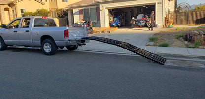 Black Widow Heavy-Duty Folding Arched Motorcycle Ramp | Models BW-12040-HD & BW-14440-HD | Size 40" Wide | Capacity 1,500 lb | For Street, Touring & Cruiser Motorcycles