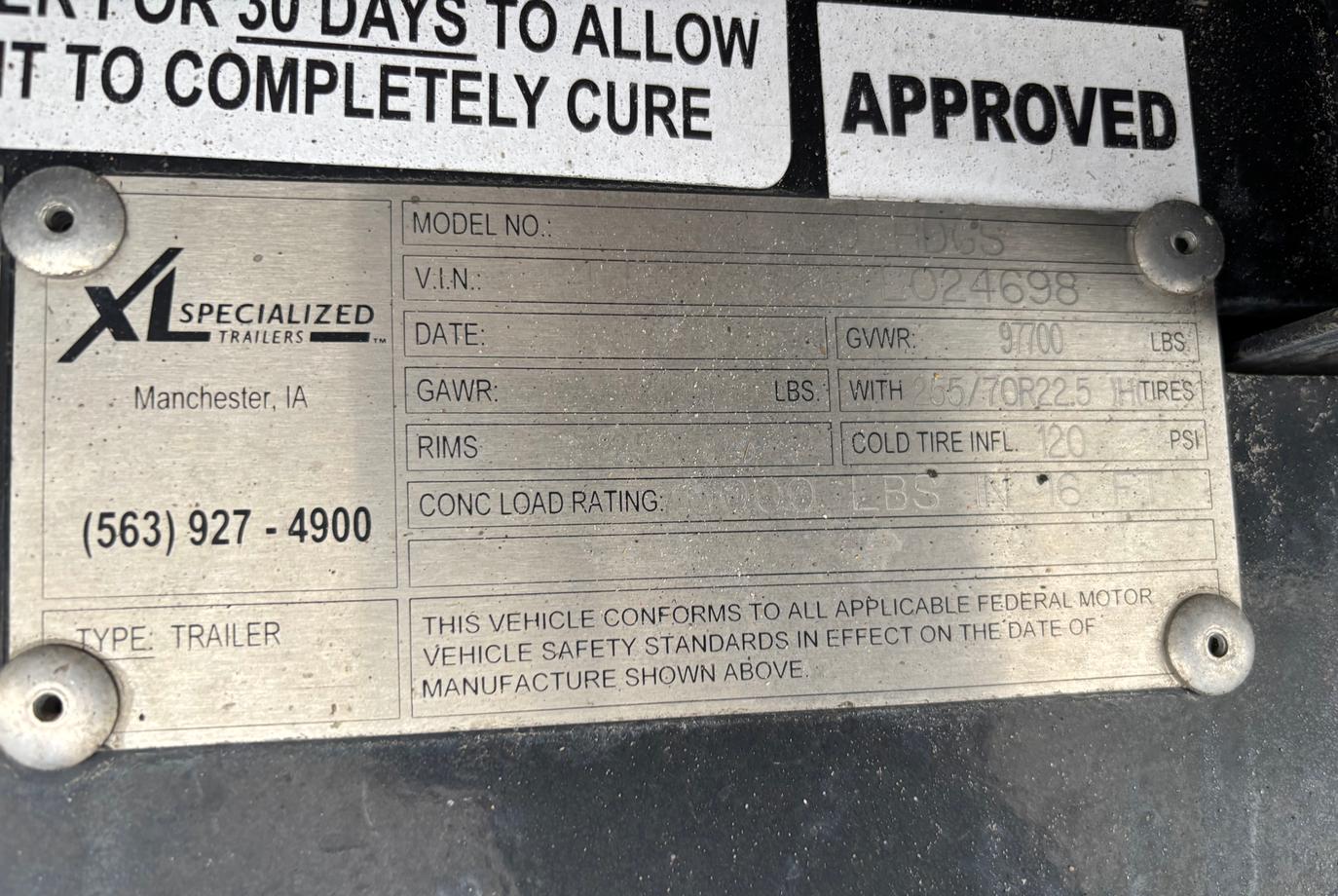 XL Specialized Lowboy Trailer | Model 80 HDGS | Overall Length 48' | Overall Width 102" | Capacity 40 Tons