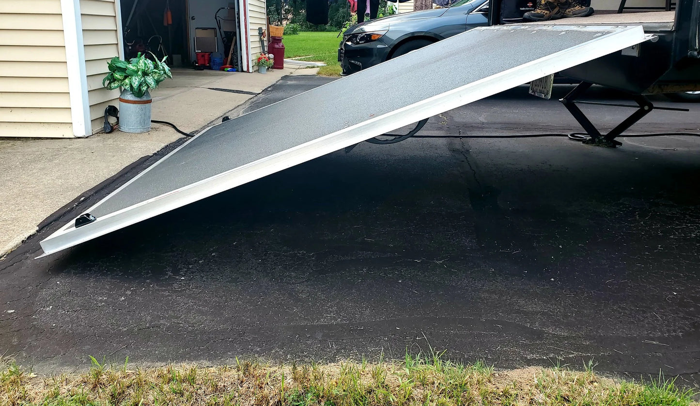Black Widow Big Boy EZ Rizer™ Folding Motorcycle Ramp | Models TF-6048-EZ & TF-6060-EZ | Size 48" & 60" Wide | Capacity 3,000 lb | Horsepower 4 To 90+ HP | For Motorcycles, ATVs & UTVs