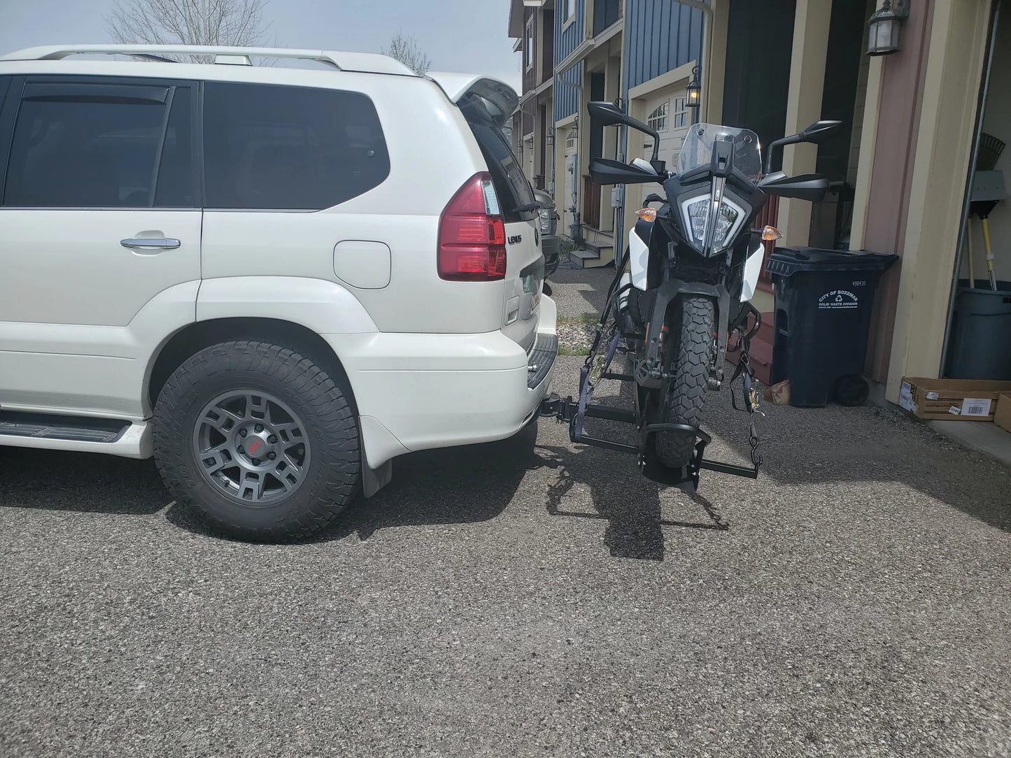 Black Widow Heavy Duty Motorcycle Carrier | Model MCC-600 | Track Size 79" x 7.75" | Capacity 600 lb | For Class III & IV Hitches