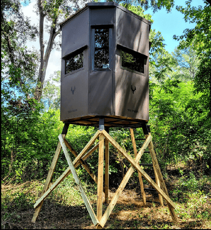 SAD DADDY  6X6 CAGE BOW BLIND | WITH ELEVATION KIT & STEEL SKID FRAME | HUNTING BLIND BOX