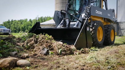 HLA Attachments | 4-in-1 Skid Steer Bucket | Models SBFNO66 To SBFNO84 | Widths 66" To 84" | Heaped Capacity Up To 17.7 cu.ft. | Hydraulic Flow Range 12-18 GPM |For Skid Steer