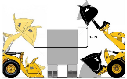 Mazio Fronts Loader High Tip (Dump) Bucket | Width 2500mm | Hardox 450 Material | For Loaders