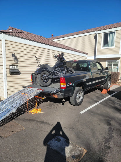 Black Widow 3-Piece Arched Folding Motorcycle Ramp | Model AF-9034-HD | Width 33-1/2" | Length 7' 5" | Capacity 1,500 lb | Horsepower 4 To 90+ HP | For Motorcycles, ATVs & Dirt Bikes