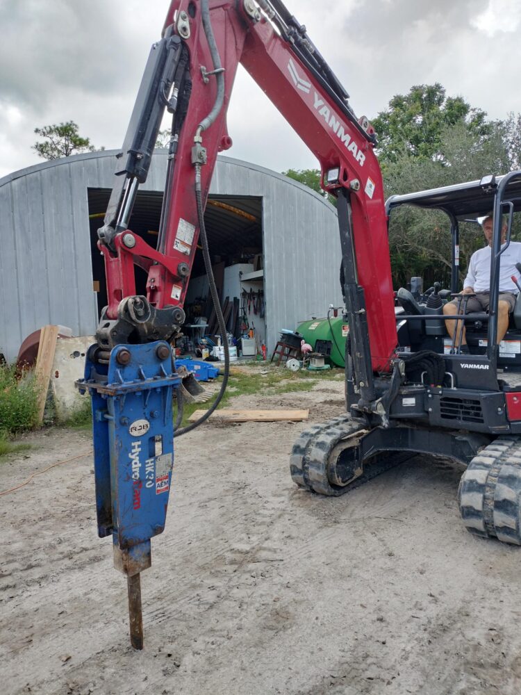 HydroRam HK30 Hydraulic Hammer | Overall Length 58.8" | For 2.8-4.2 Ton Mini Excavators