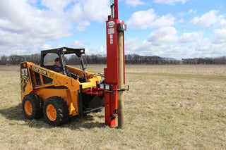 Shaver Post Driver w/ Hydraulic Base Plate | Model HD MC/MBS Series | 8" / 10 / 12" Post Attachment Size | For Skid Steer