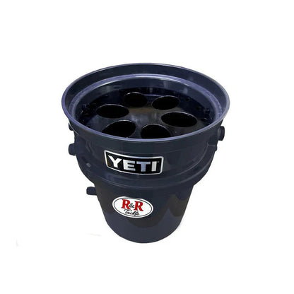 R&R Tackle Co. Live Bait Bucket Tube Saltwater Fishing Attachment | Model Kite/Pitch 6-Hole | 12" Oval Tube | For Offshore Anglers (Designed for Small Bait Species)